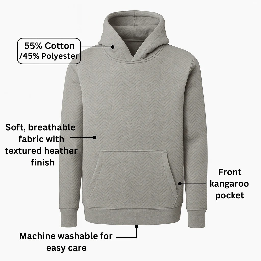 Mens Hoodie Heather Pullover Sweatshirt - Gallery 13