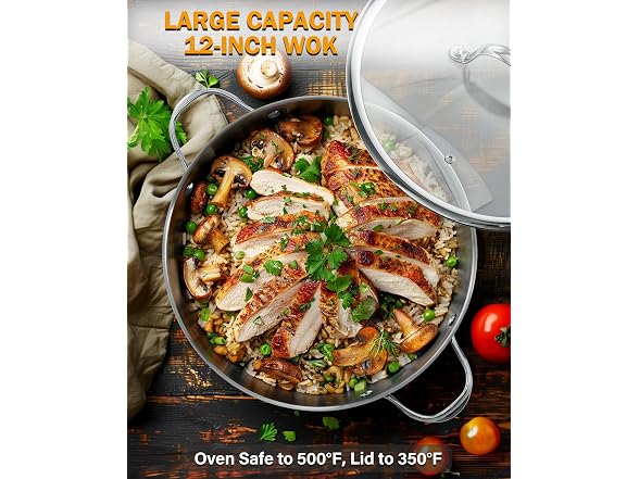 Cooks Standard Wok Stir Fry Pan with Glass Lid