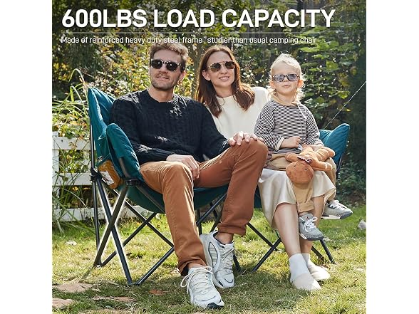 EVER ADVANCED Green Double Camping Chair