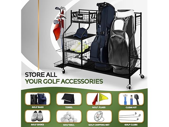 Yes4All Golf Storage Garage Organizer