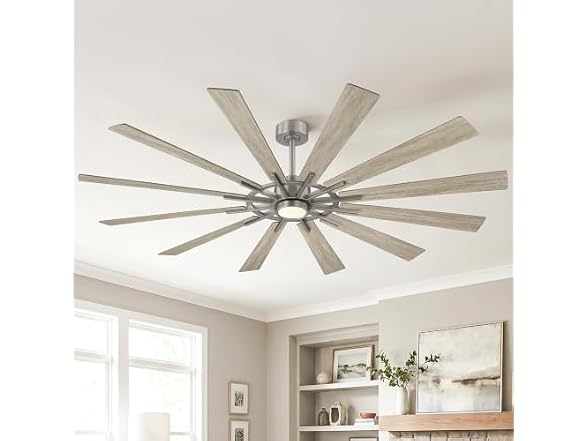 Parrot Uncle 72 Inch Large Windmill Ceiling Fan Silver