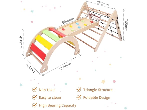 Hipicute Wooden Climbing Triangle Set