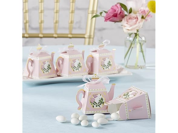 Kate Aspen Teapot Tea Party Favor Box (Set of 24)