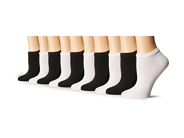 Gildan No Show 10Pack Socks (8-12)