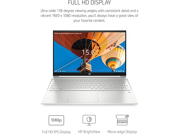 HP Pavilion 15 Laptop, 11th Gen Intel Core i7-1165G7