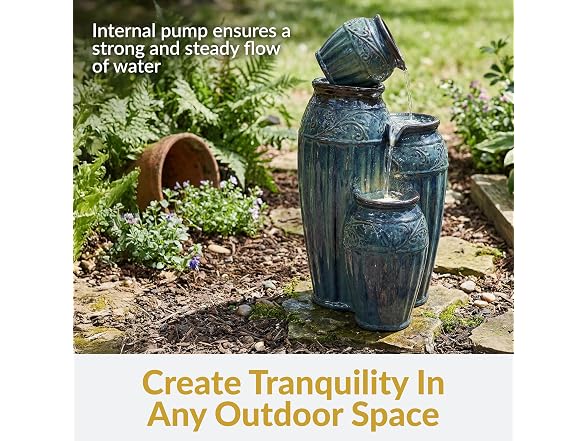 Tour de Vase Ceramic 27-Inch Fountain - Gallery 2
