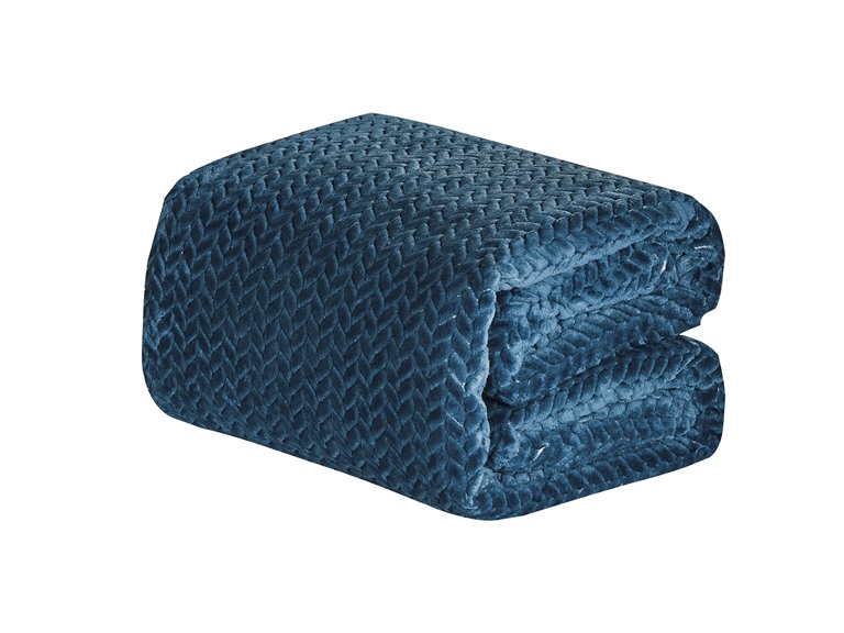 Noble House NH-Chevron Braided Blanket - QN- Navy Que