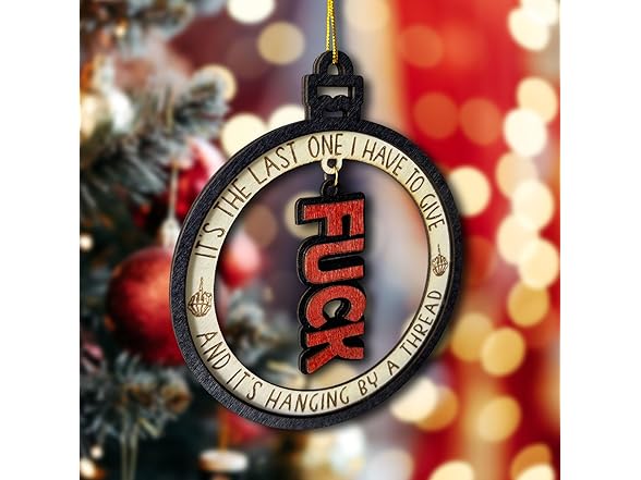 Donawings Funny F*ck Wooden Ornament