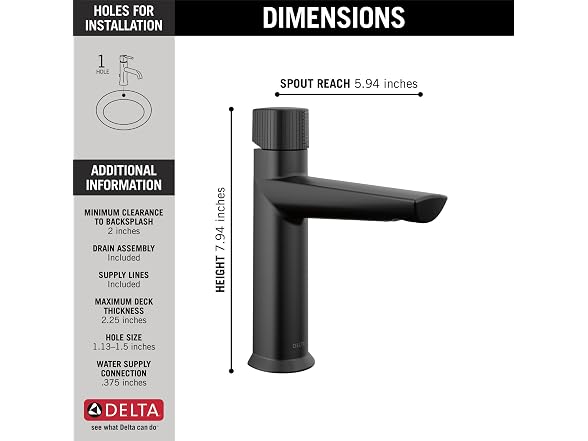 Delta Faucet Galeon Matte Black Bathroom Faucet