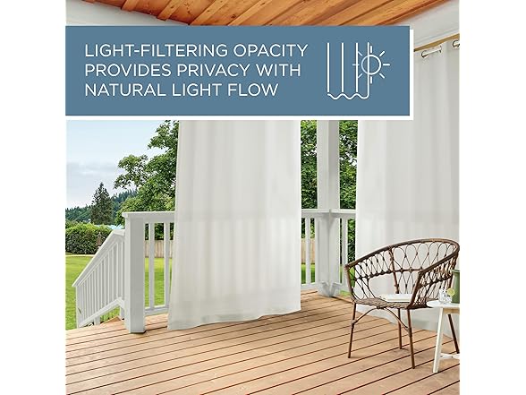 Cabana Vanilla In/Outdoor Curtain 2Pk 54"x96"
