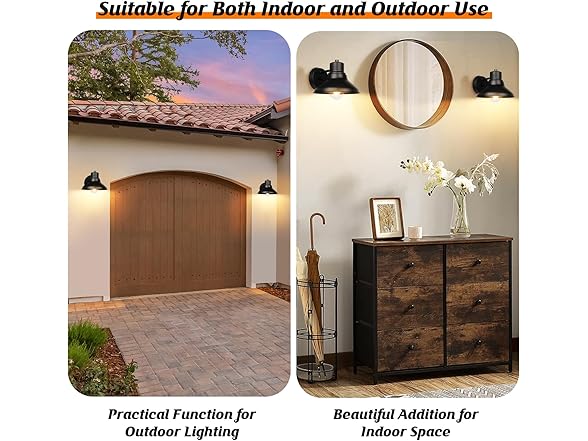 VerRon 2-Pack Outdoor Light Fixtures Wall Mount