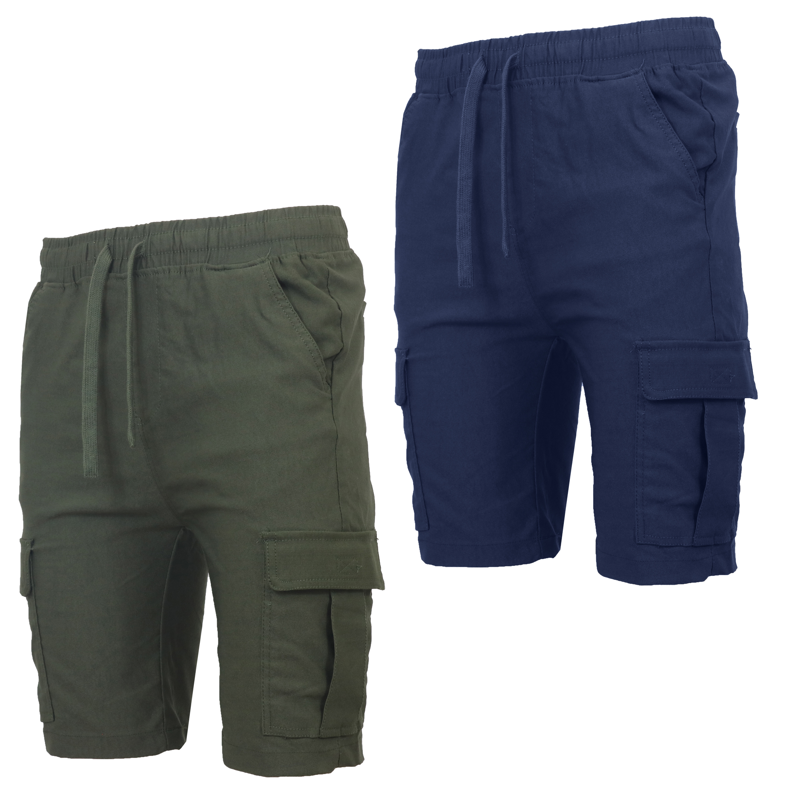 2Pk Mens Super Stretch Cargo Shorts - Gallery 24