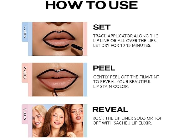 Sacheu Lip Liner Stay-N Peel Off Lip Stain