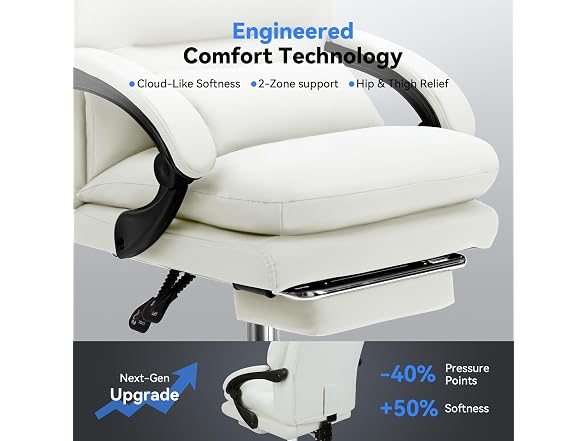 Holiwei Office Chair with Footrest, Big and Tall