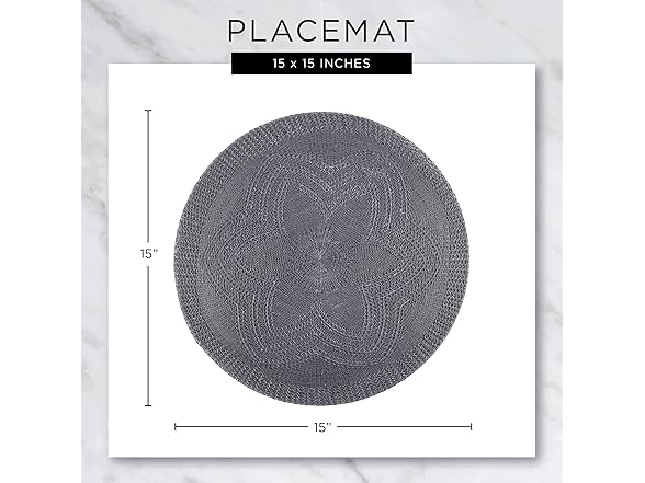 DII Woven Indoor/Outdoor Placemat Set, Round