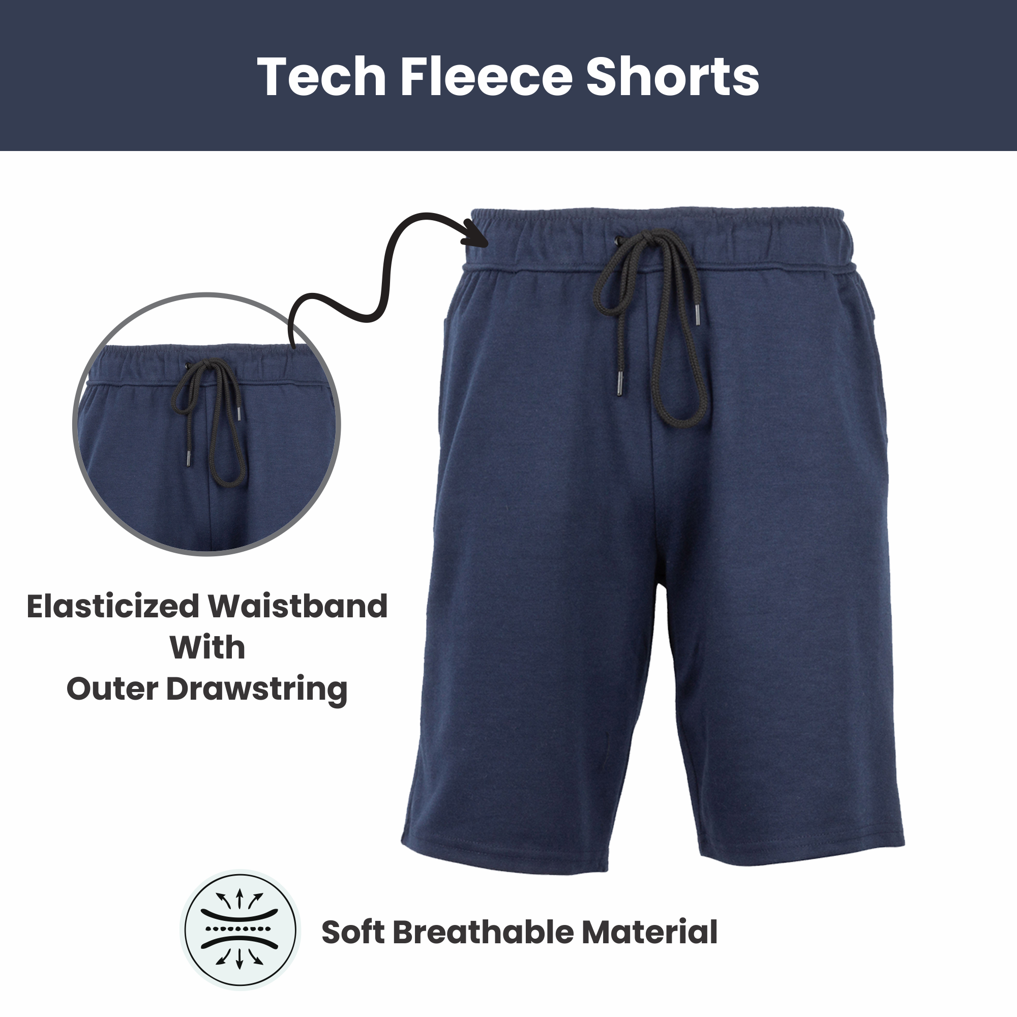 5Pk Mens T/F Performance Shorts (S-2XL) - Gallery 14