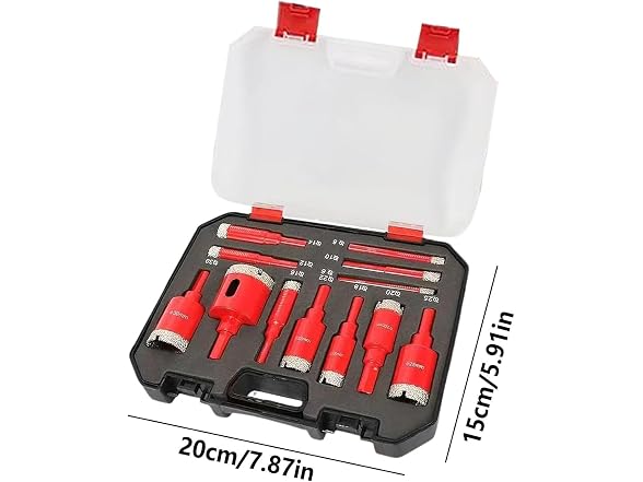 Generic AAP-Tool-404 12pc Diamond Tile Hole Saw Kit