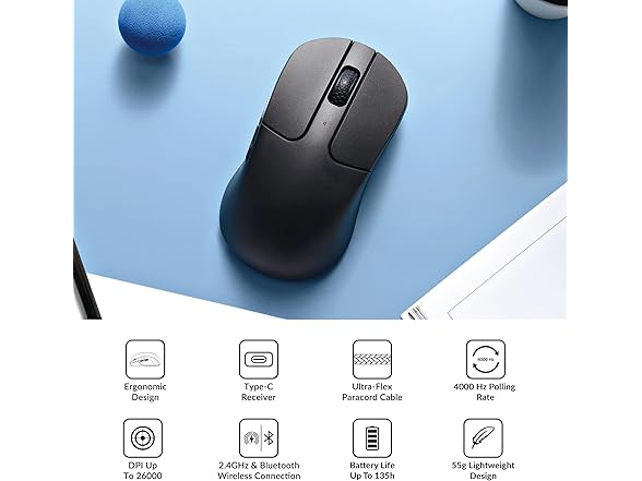 Keychron M3 Mini 4K Wireless Black Mouse