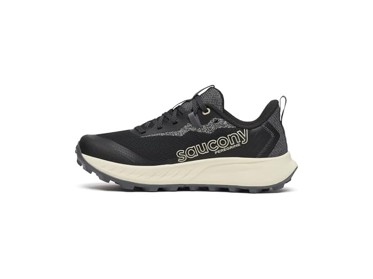 Saucony Women's Peregrine 15 Sneaker, Black/Pearl, 10.5