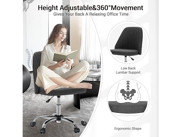 YSSOA Office Desk Chair with Back and Wheels