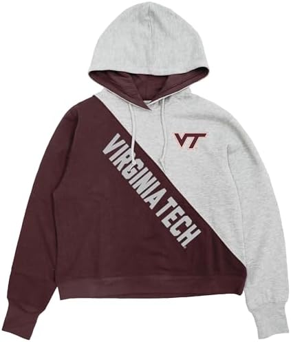 Blue 84 Standard NCAA Officially Licensed Diagonal Colorblock Hooded Sweatshirt, Team Color, Large