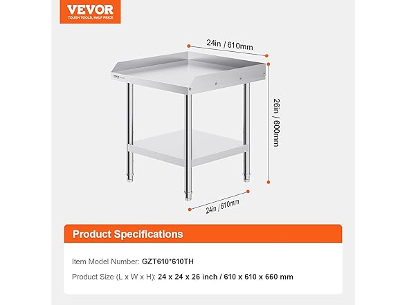 VEVOR Stainless Steel Work Table