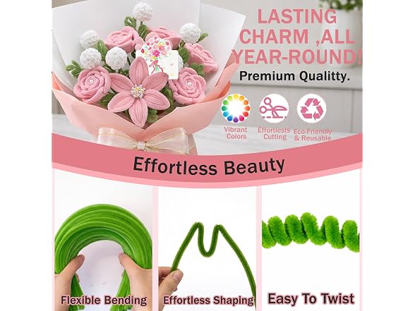 650PCS Pipe Cleaners Craft, Pipe