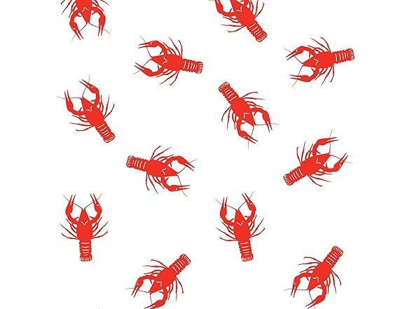 Beistle Crawfish Table Roll, Red & White Plastic Tablecloth