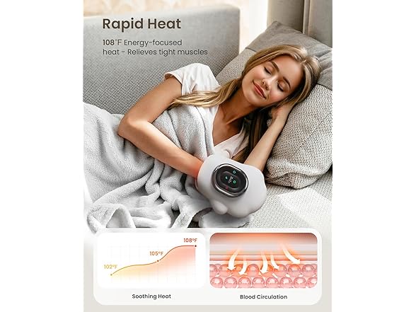 Cordless Hand Massager with Heat and Compression