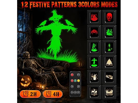 Nagudenfo 12 in 1 Halloween Projector Outdoor