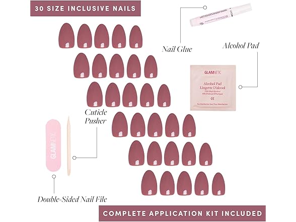Glamnetic Press On Nails - Fall Mauve