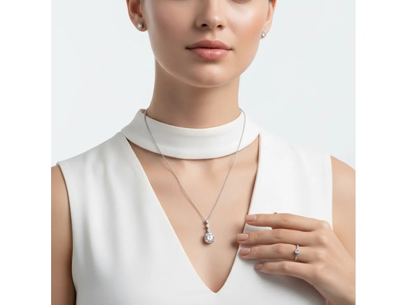 Moissanite Diamond Graduating Necklace