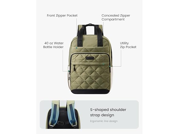 LOVEVOOK Puffer Backpack 15.6" Laptop