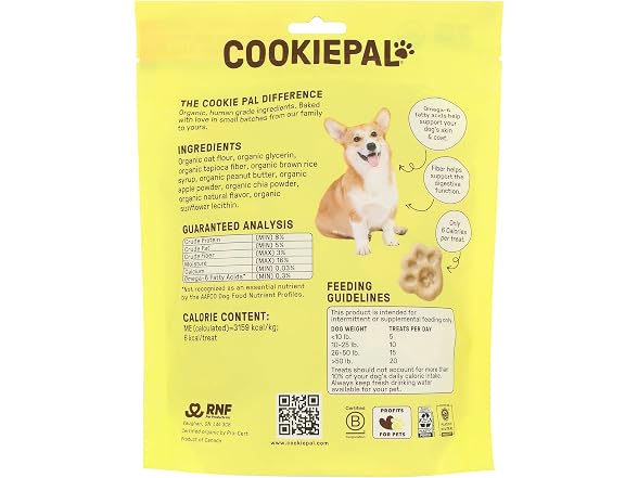 Cookie Pal PB Apple Organic Dog Treats