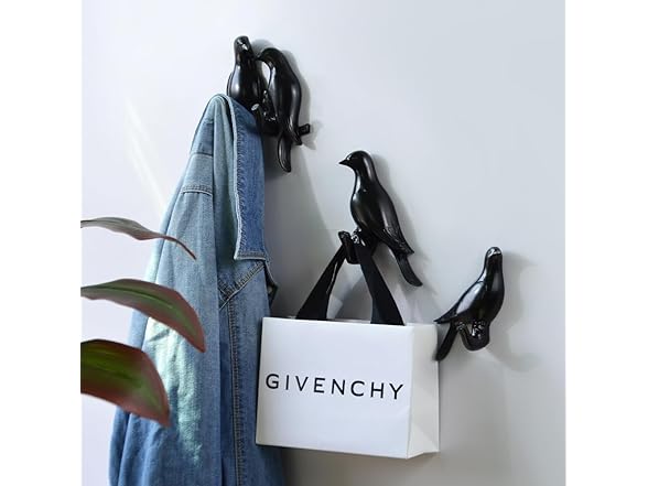 Bird Coat Hooks Animal Wall Silvery L