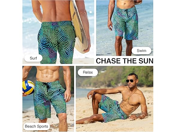 Kanu Surf Men's Black/Green Swim Trunk (M)