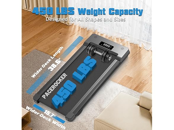 Walking Pad Treadmill 450 lb Capacity, Auto