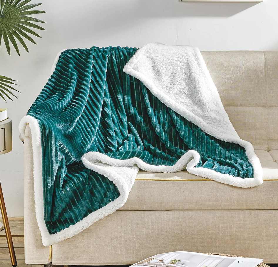 Ultra Soft Plush Corduroy Sherpa Blanket - Gallery 15