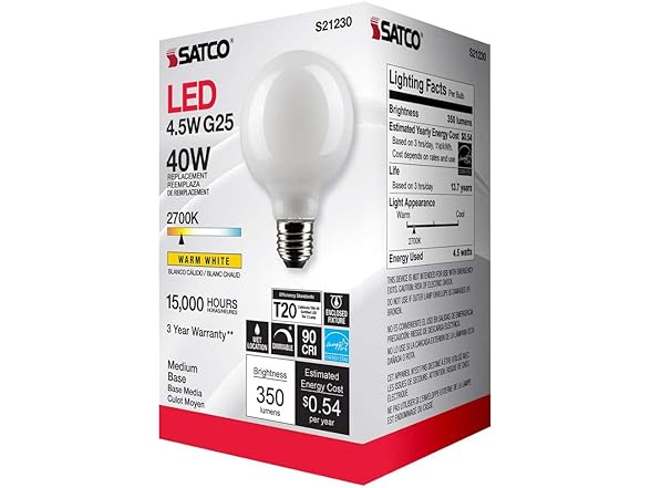 Satco FLMNT LED BULB G25 WW