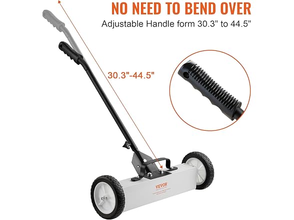 45Lbs Rolling Magnetic Sweeper with Wheels