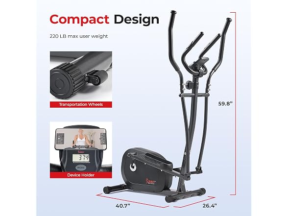 Sunny Health & Fitness Smart Elliptical Resistance