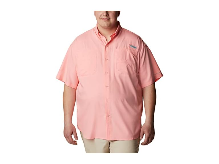 Columbia Men's PFG Tamiami II UPF 40 Short Sleeve Fishing Shirt, Sorbet, XX-Large