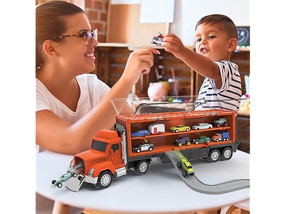 Driven by Battat – Car Carrier Toy Truck