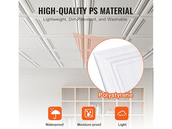 Ceiling Tiles, 96-Pack 20 x 20 in, Drop Ceiling