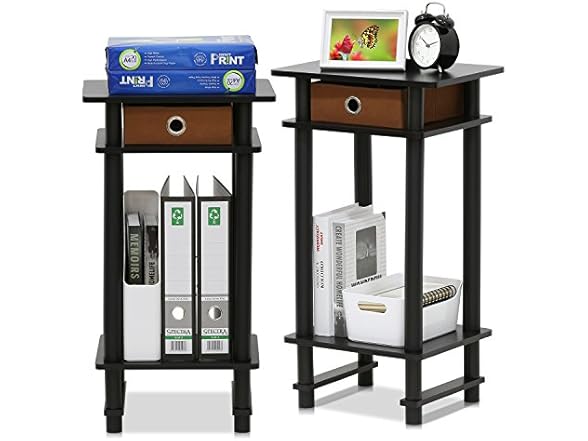 Furinno Turn-N-Tube End Table, 2-Pack