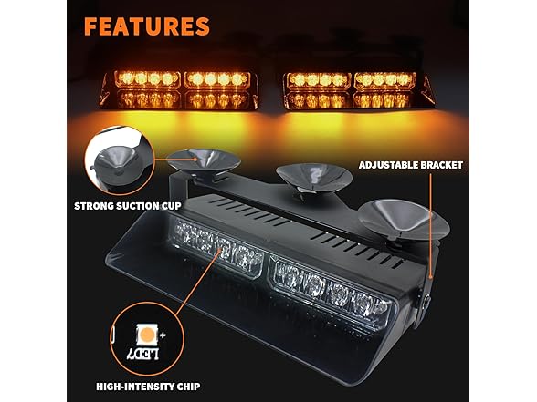 2 in 1 LED Emergency Strobe Lights Kit