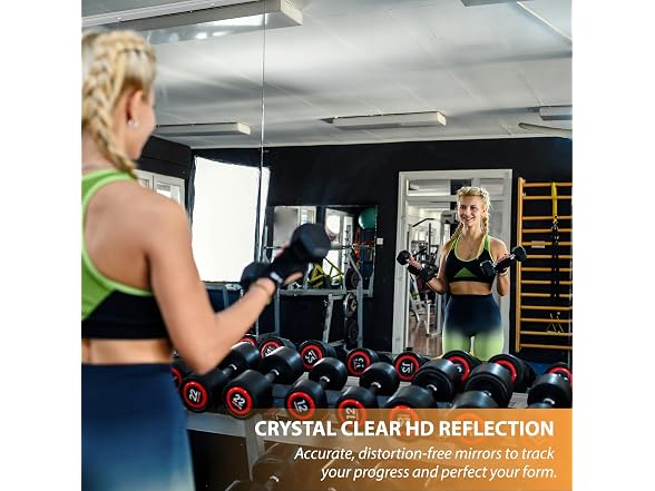 STAWDY Tempered Glass Home Gym Mirror