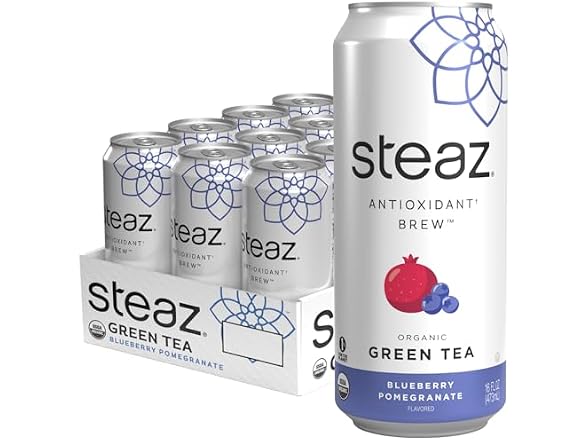 12PK Steaz - Organic Green Tea - Blueberry Pomegranate