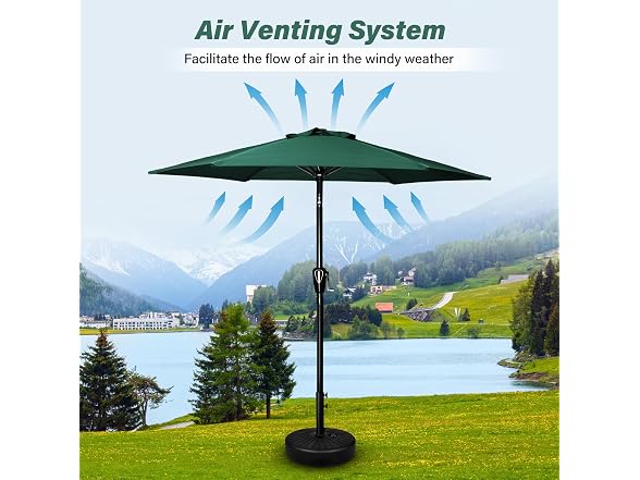 HealSmart 7.5ft Patio Umbrella, Green, 2 Pack