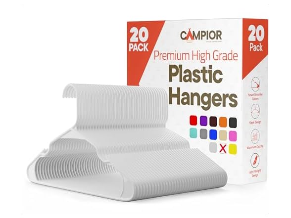 White Plastic Hangers 20 Pack